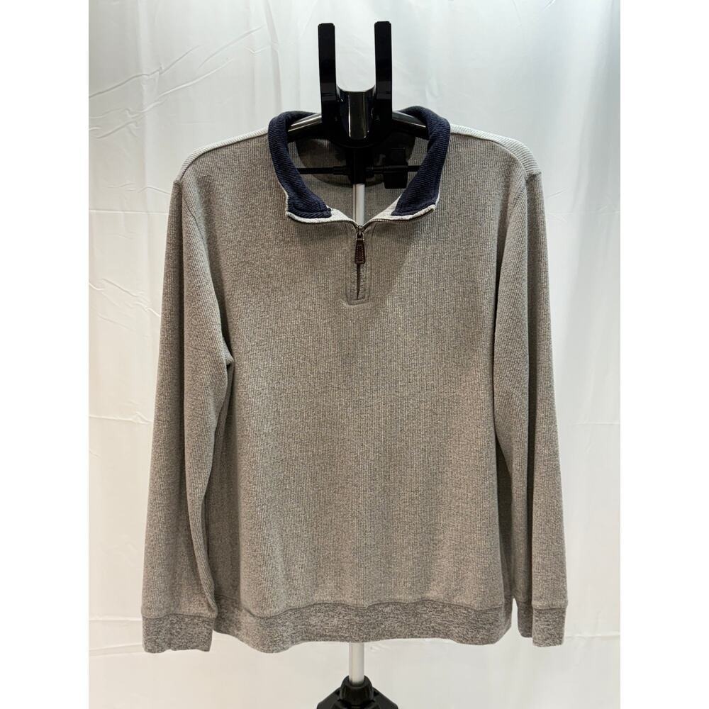 TailorByrd Men's 1/4 Zip Sweater Gray Pullover Size M‎ Casual Layering Piece
